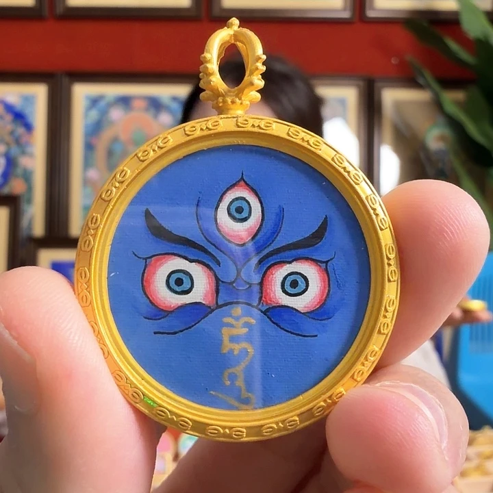 吊坠黑C-热贡纯手绘-毛毛