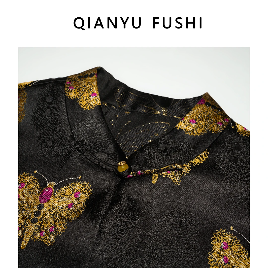 【黑金蝴蝶】新中式双面穿优雅轻奢气质开衫马甲V25C592
