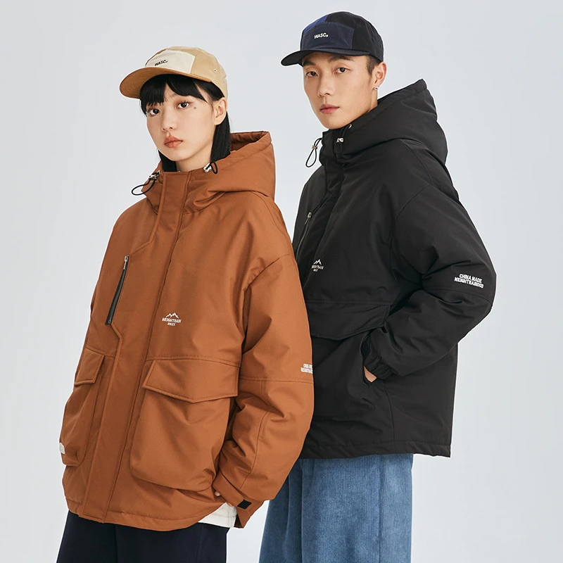 骆驼联名EAMI90%工装羽绒服男2025新款冬季保暖男生加厚夹克外套