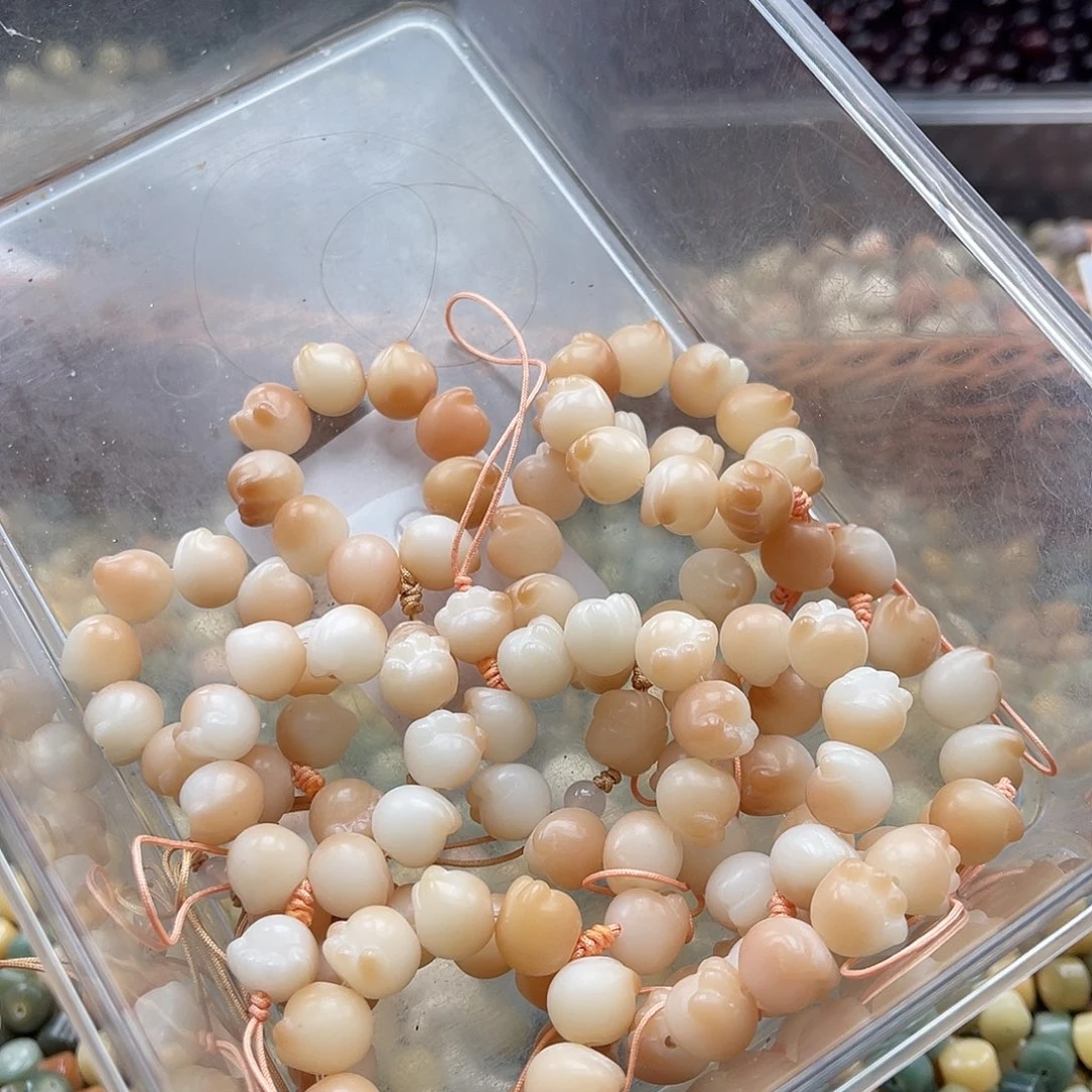 白玉菩提吊坠A/12mm/2个挂件