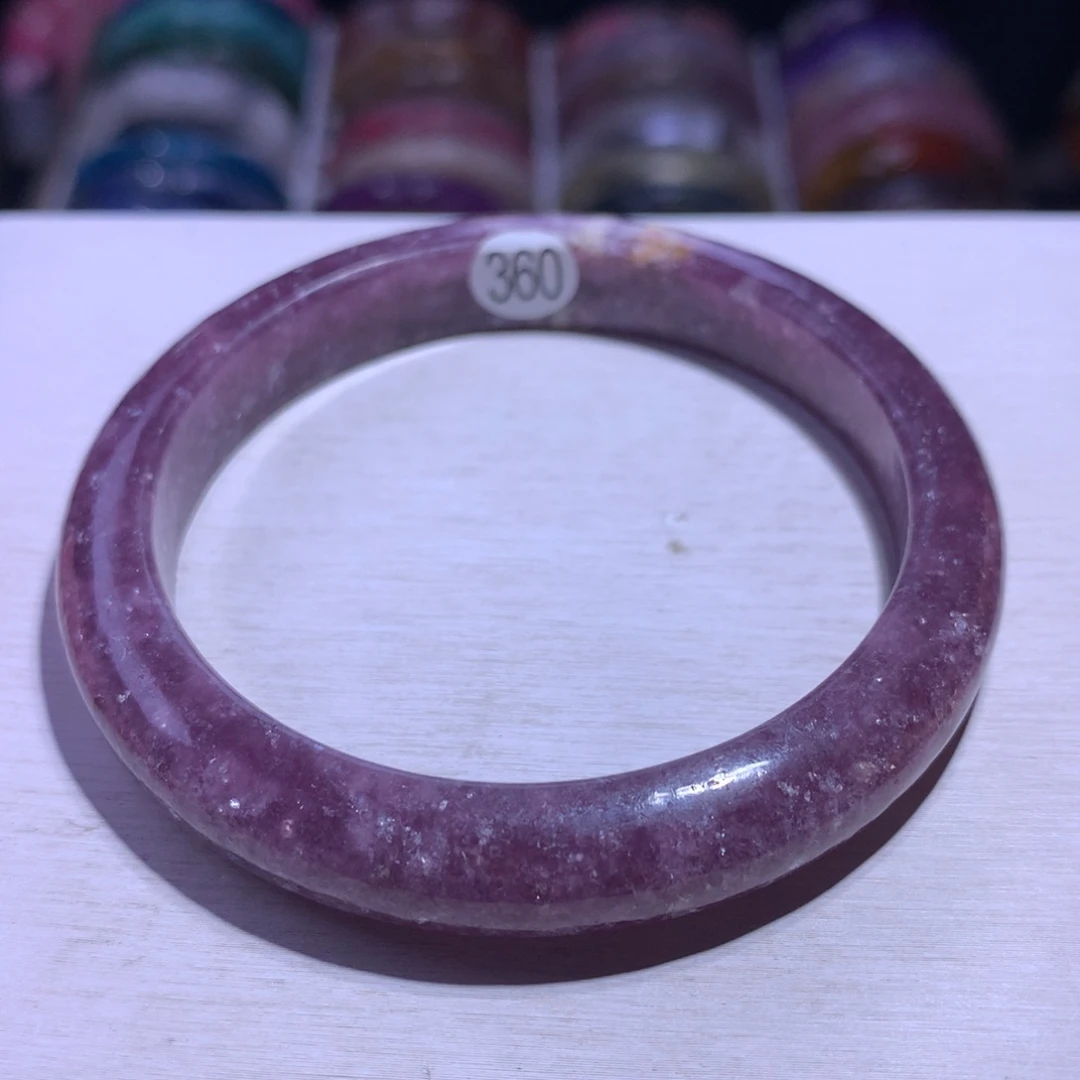 水晶银S925镶嵌手镯紫锂云母59.3圈360