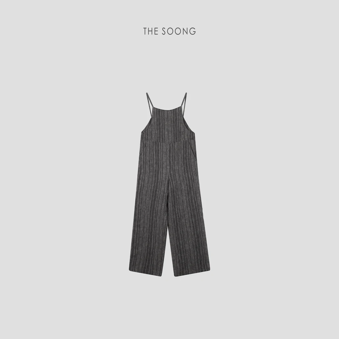 THESOONG|"夏日时髦精"色织纯亚麻凉感松弛肌理感吊带连体裤Z4492