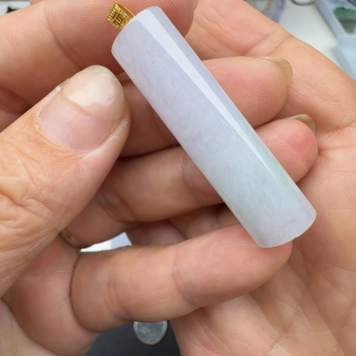 吊坠(不含链)18K金镶嵌翡翠