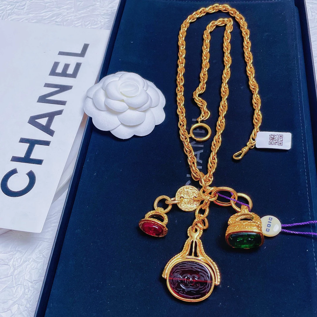 95新 Chanel/香奈儿 柚礼中古/香奈儿旋转印章项链lz411299