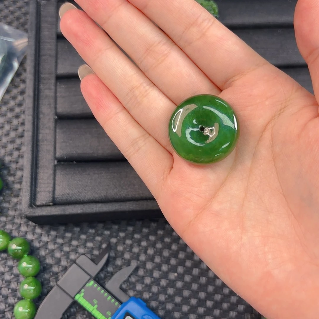 颈饰未镶嵌和田玉碧玉平安扣卡28