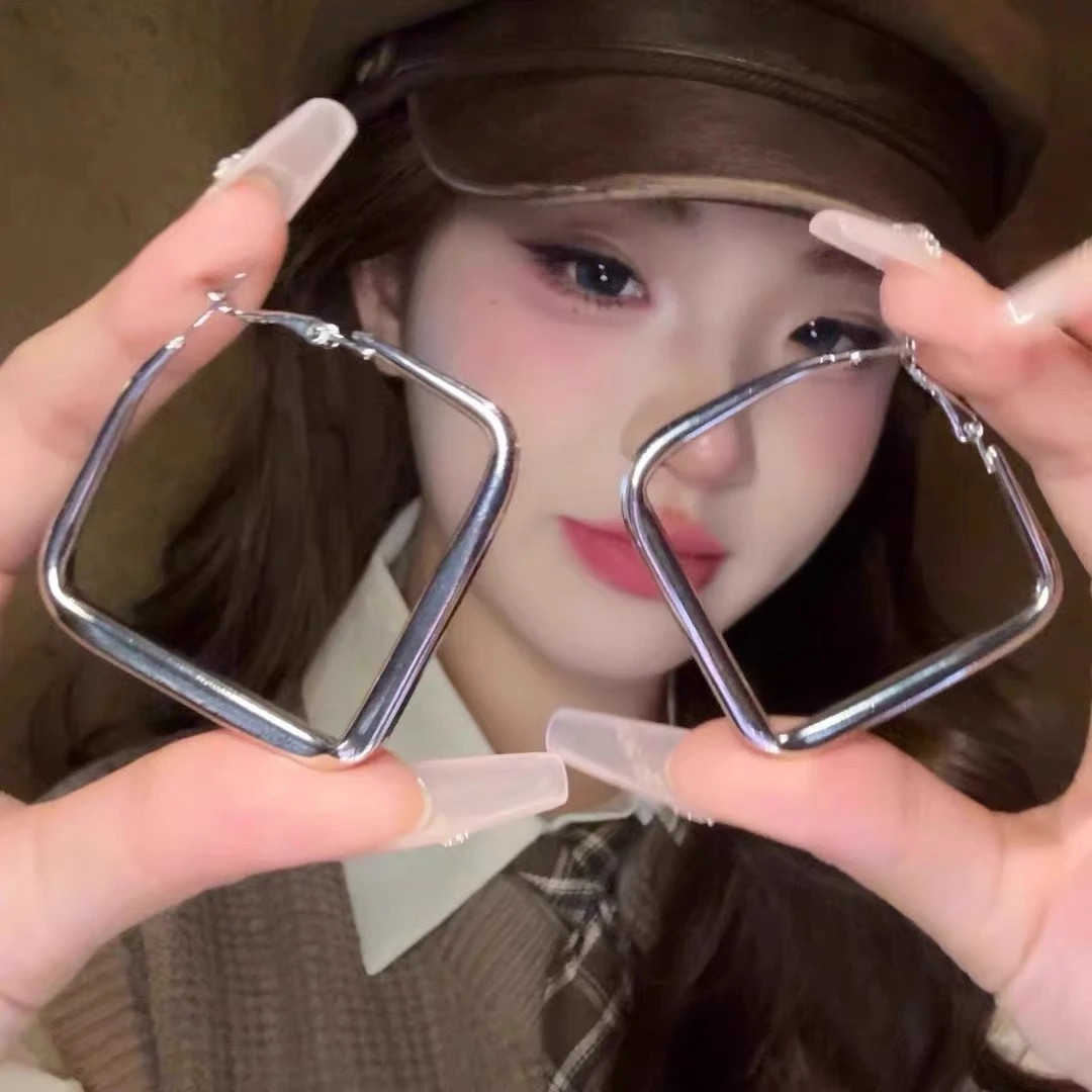 铜合金耳饰 方形轻奢夸张欧美耳环新款-119