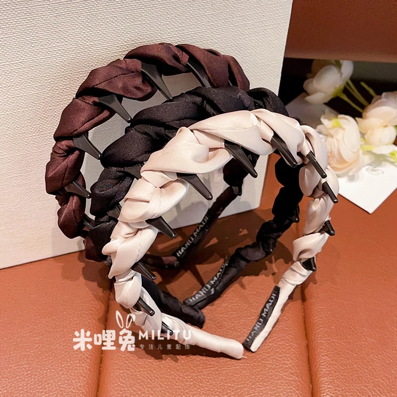 高级感气质小香风布艺缠绕发箍防滑带齿头箍2025新款韩国发饰