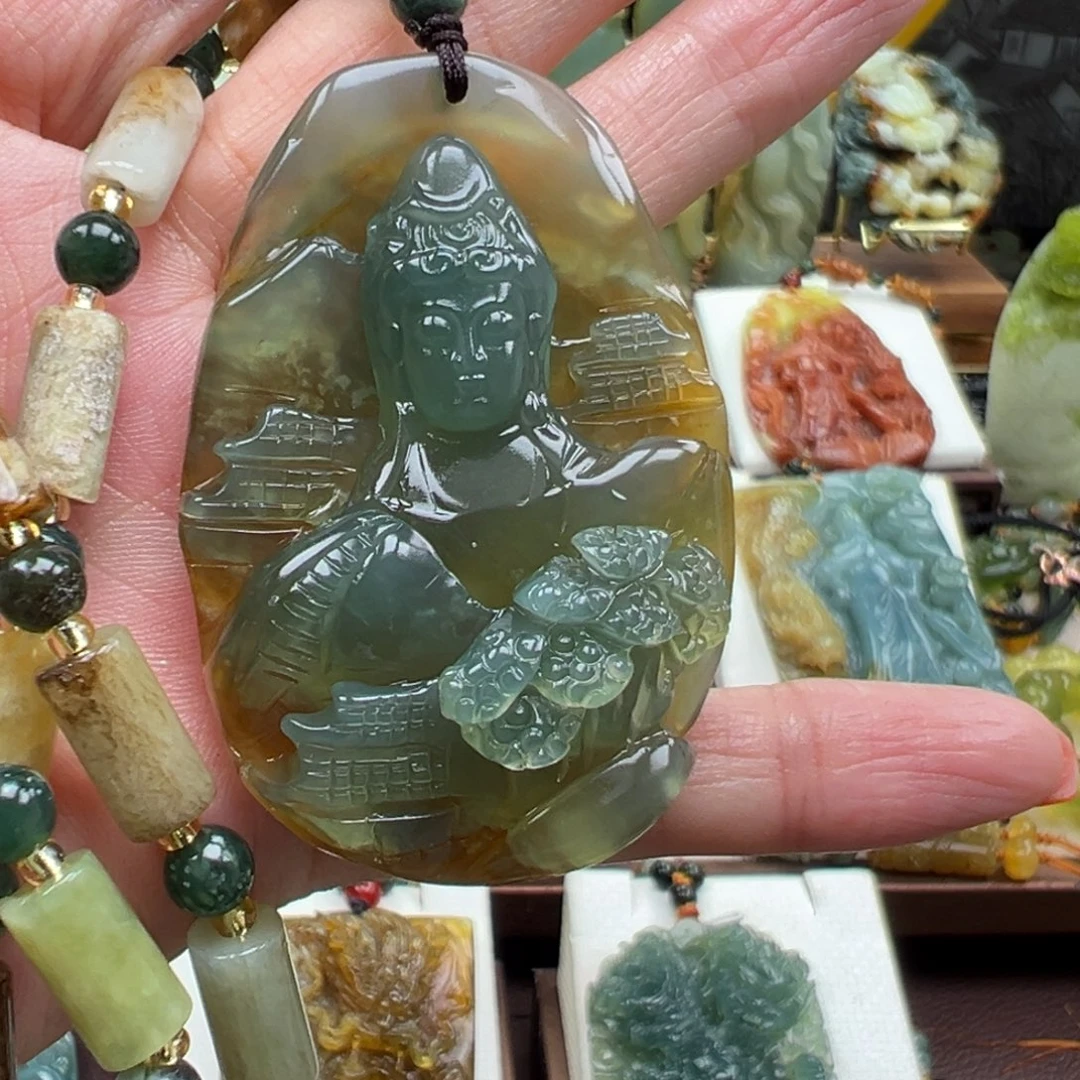 岫玉未镶嵌挂件挂件