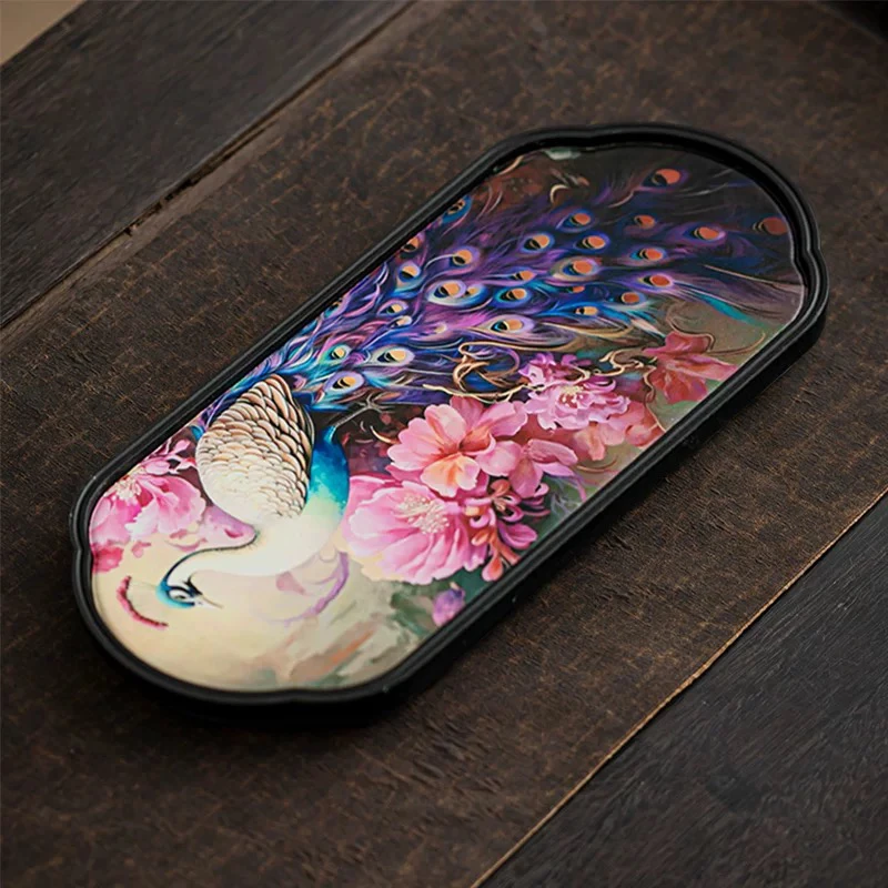 孔雀吸水茶盘269