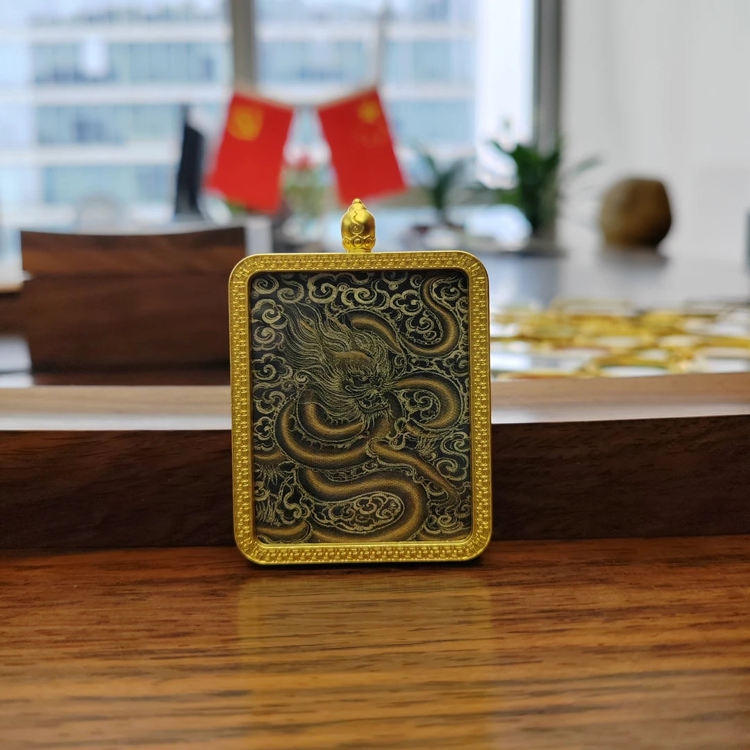 纯手绘唐卡金龙4*5CM（卡卡美术社）