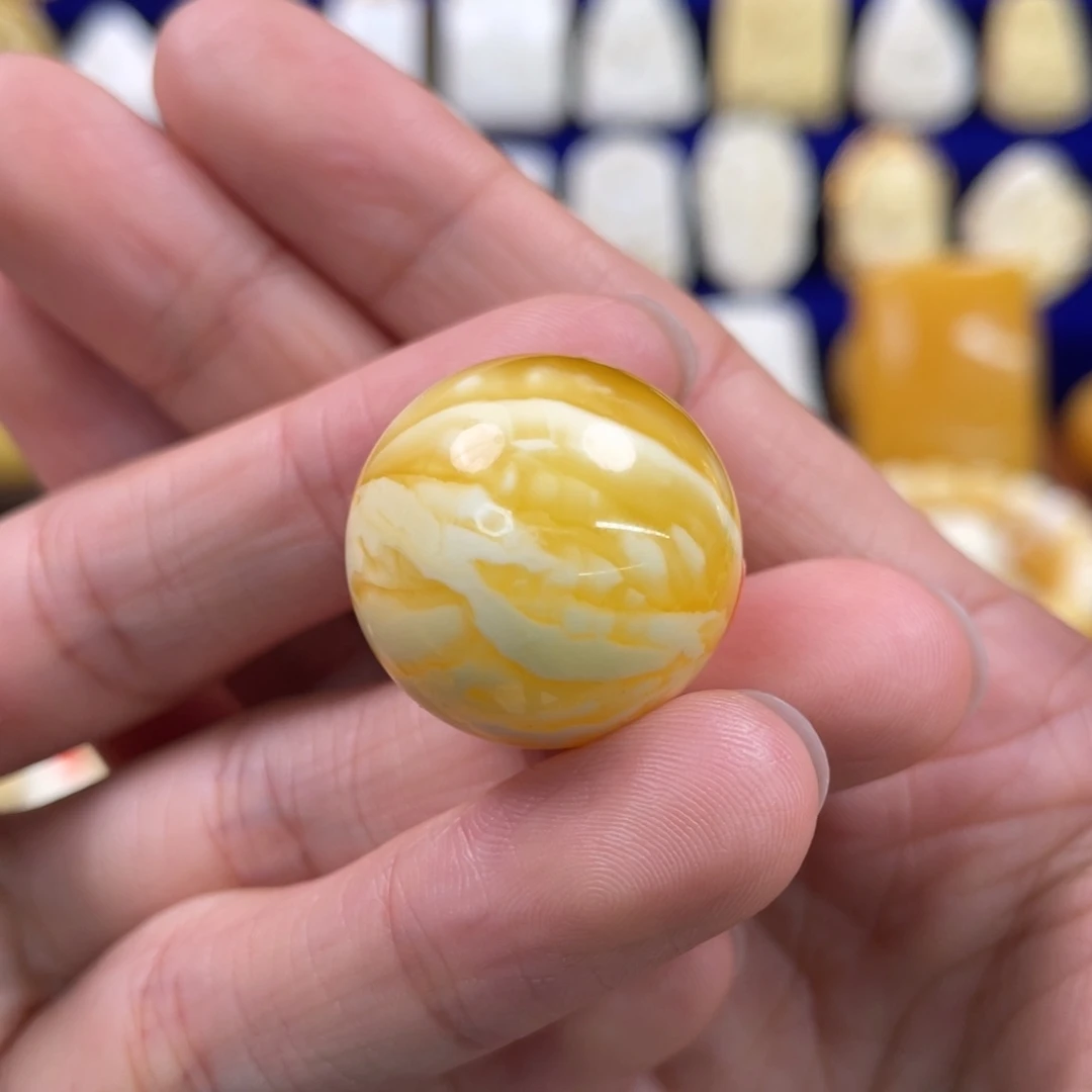 蜜蜡裸石未镶嵌琥珀蜜蜡珠子卡22.6mm