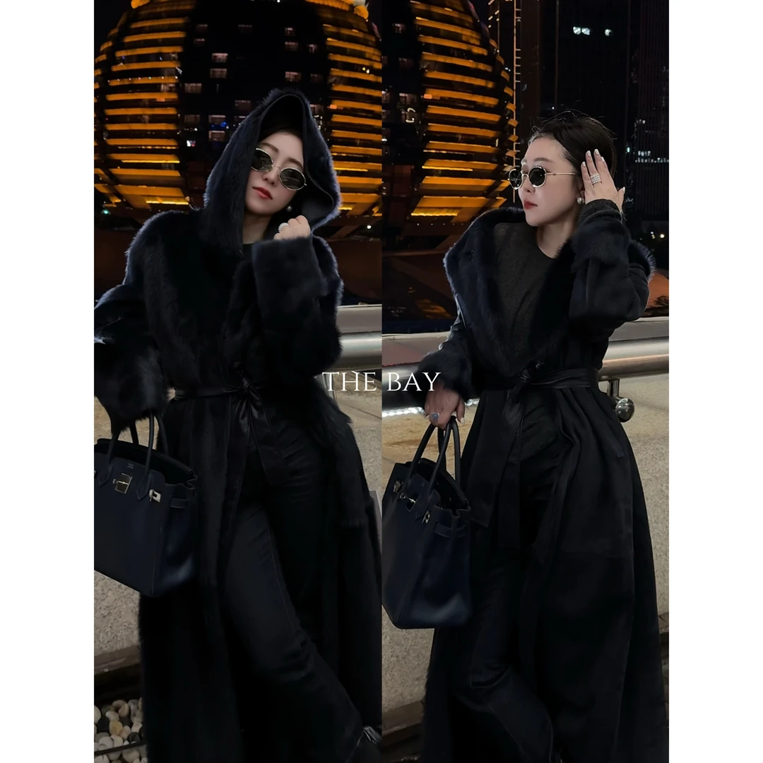 TheBay【香榭丽】意大利进口香榭丽皮毛一体小胎羊大衣Bay2SDZR0325