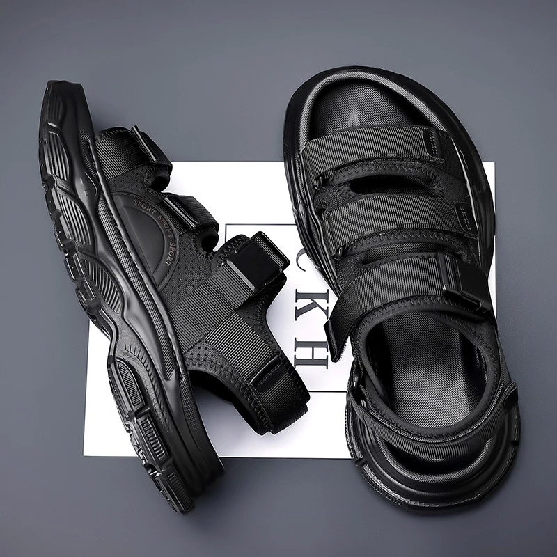 法菲欧男鞋宽楦软底夏季开车透气速干时尚百搭男士运动凉鞋沙滩鞋