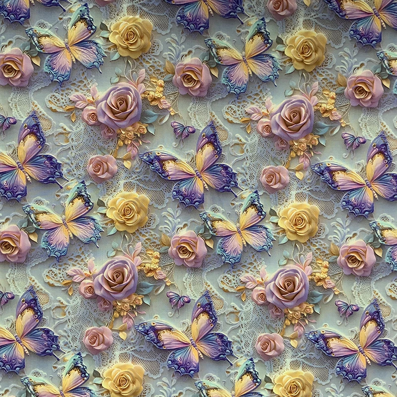 3d印花布棉绸布料连衣裙服装面料人造棉立体数码印染夏季衣服布料