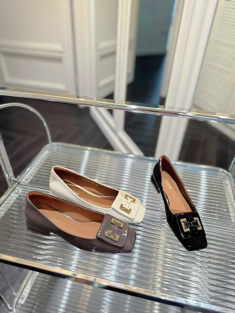 广货玲珑女高定/牛皮2cm气质低跟透气单鞋88014