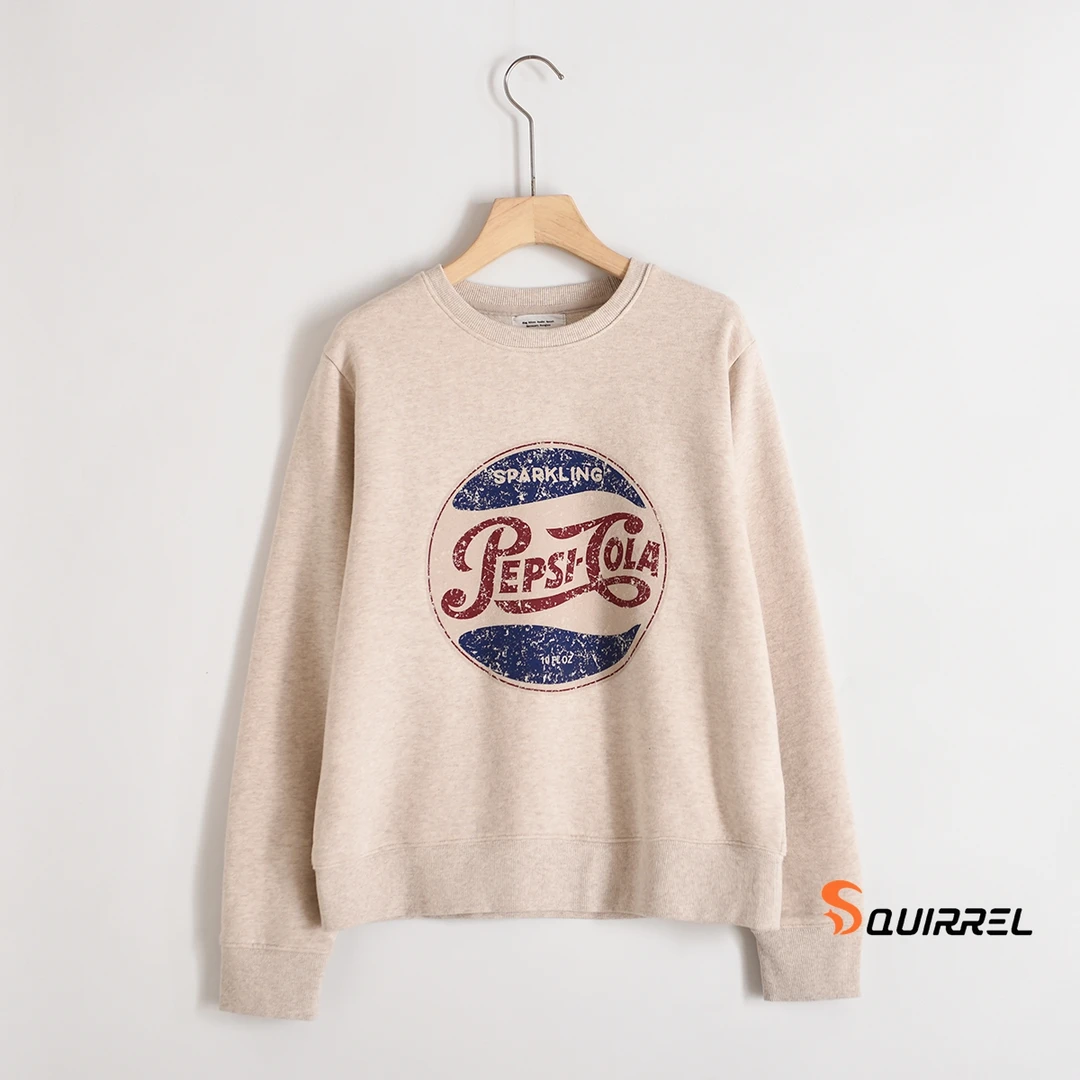 H25S01-228 2025年新年新款长袖韩系时尚女士百搭圆领衬衫卫衣