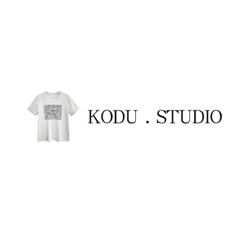 QI【刻度KODU】02-5110夏季新品情侣款设计感圆领涂鸦印花短袖T恤
