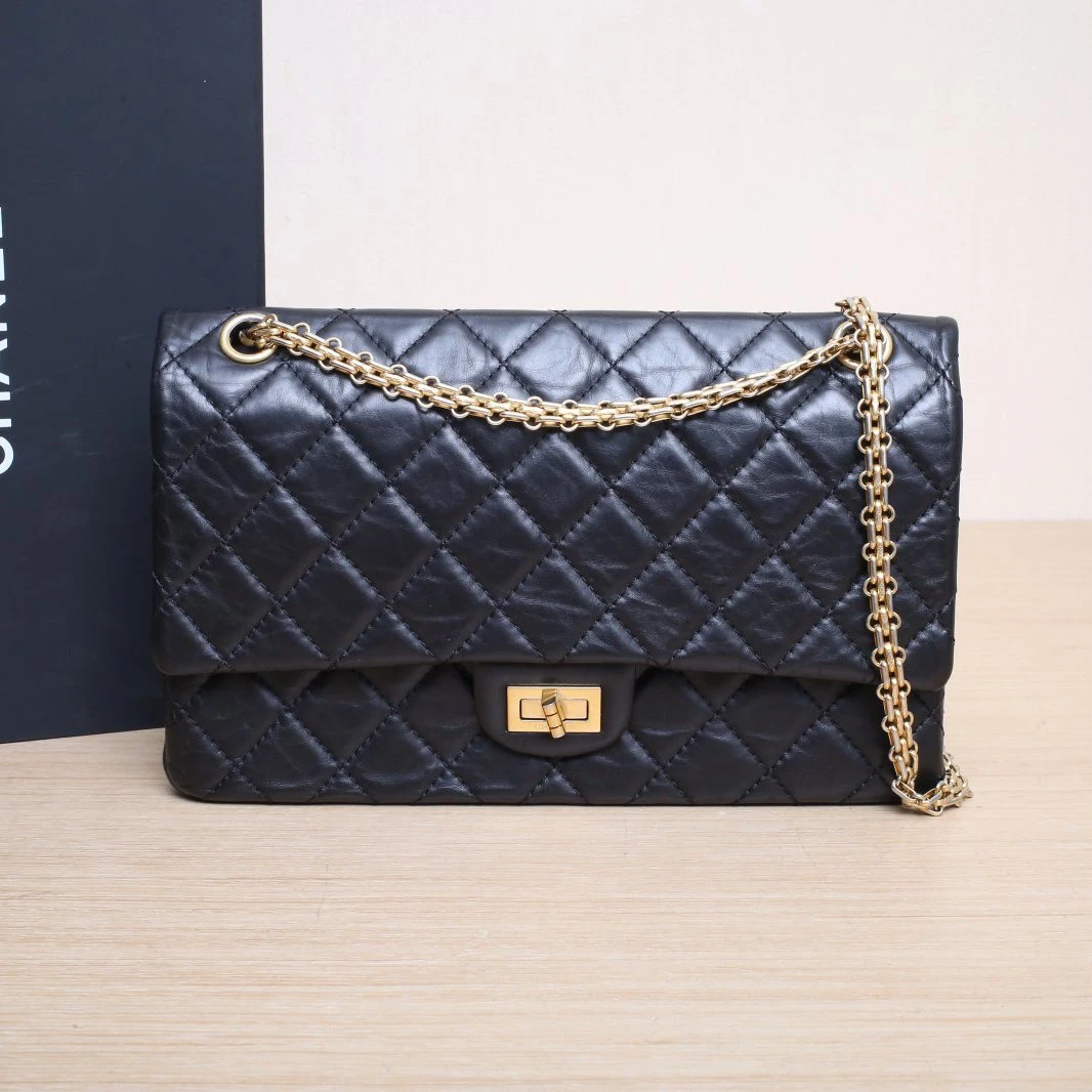95新 Chanel/香奈儿 【双双活动】2.55 口盖包 大号 28cm 15开