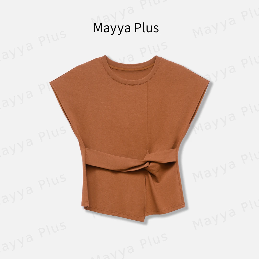 【超模短袖】MayyaPlus麦芽定制小众设计感T恤新款显瘦上衣32527015