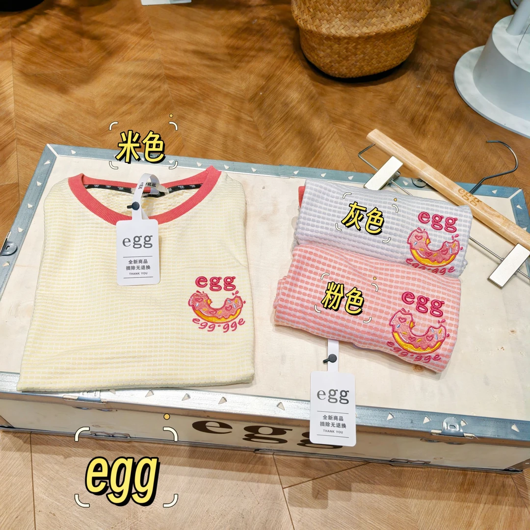 EGG韩国订单 甜甜圈萌趣刺绣T恤  2298