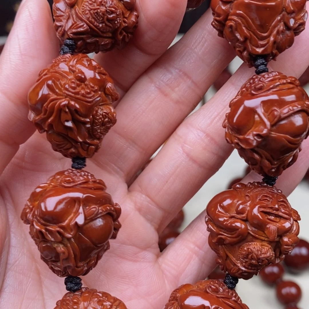 橄榄核吊坠虎*财神，