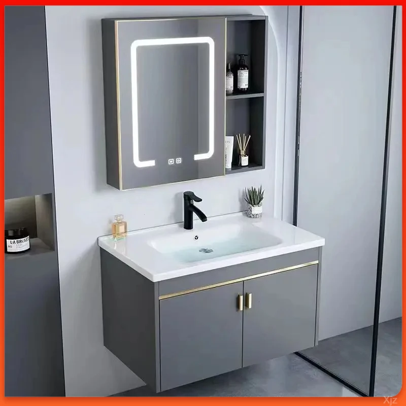 小户型太空铝浴室柜盆卫生间盆柜组合盆家用一体盆手漱台