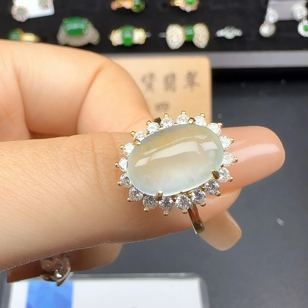 银S925镶嵌戒指翡翠