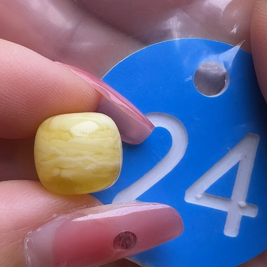 蜜蜡未镶嵌珠宝奇石11/10mm金瓷白虎皮老型