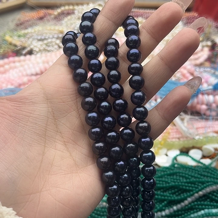 玛瑙/玉髓珠宝半成品未镶嵌流****机一条9mm左右珍珠