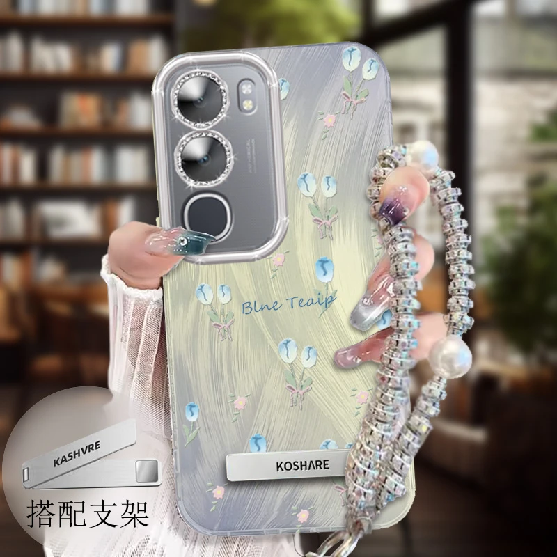 全包摄像头VIVOY50手机壳郁金香V2443A软壳Y50 5G羽纱新款小清新