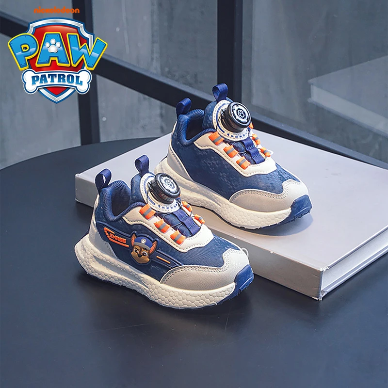 汪汪队童鞋春秋季男童运动鞋蓝色阿奇儿童旋转纽扣户外防滑跑步鞋