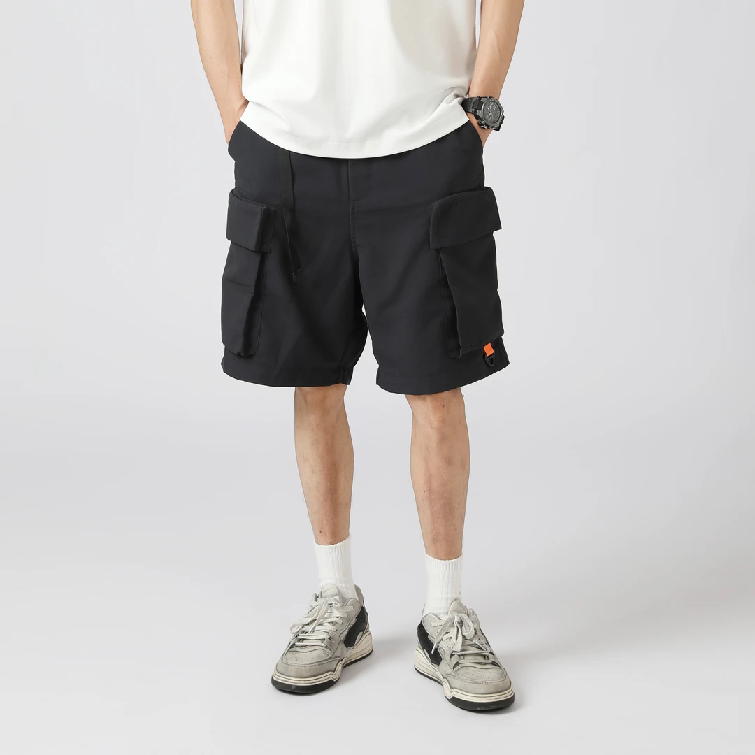 7003夏季男士薄款透气纯色宽松百搭直筒休闲工装五分短裤男款