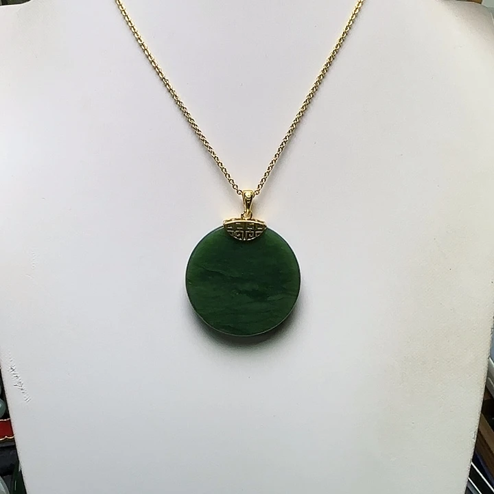 和田玉银S925镶嵌吊坠(赠链)