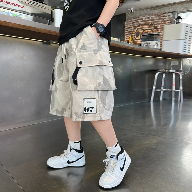 男童夏季工装短裤大童夏装裤子2025新款儿童速干休闲五分裤男孩潮