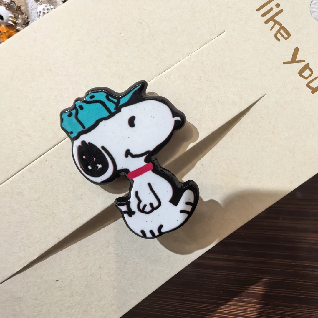 F266白色史努比狗狗边夹