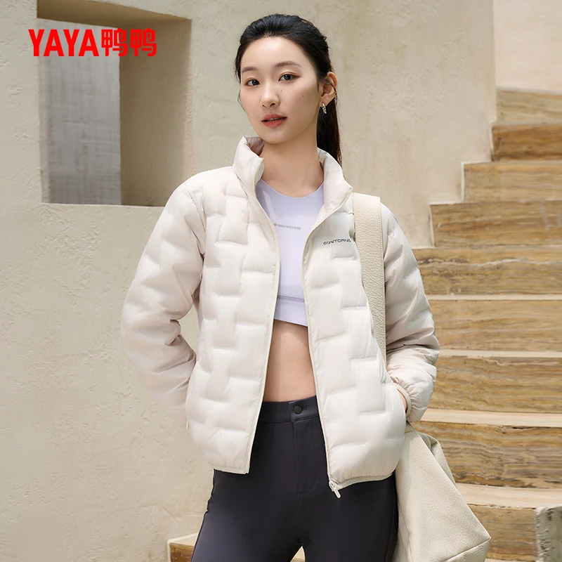 YAYA/鸭鸭【经典系列】90绒羽绒服女时尚简约休闲风外套YE5B600511A