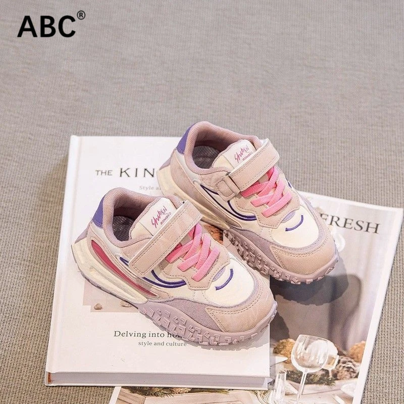 ABC女童鞋运动鞋2024春秋新款儿童鞋子中大童软底休闲鞋女孩秋季