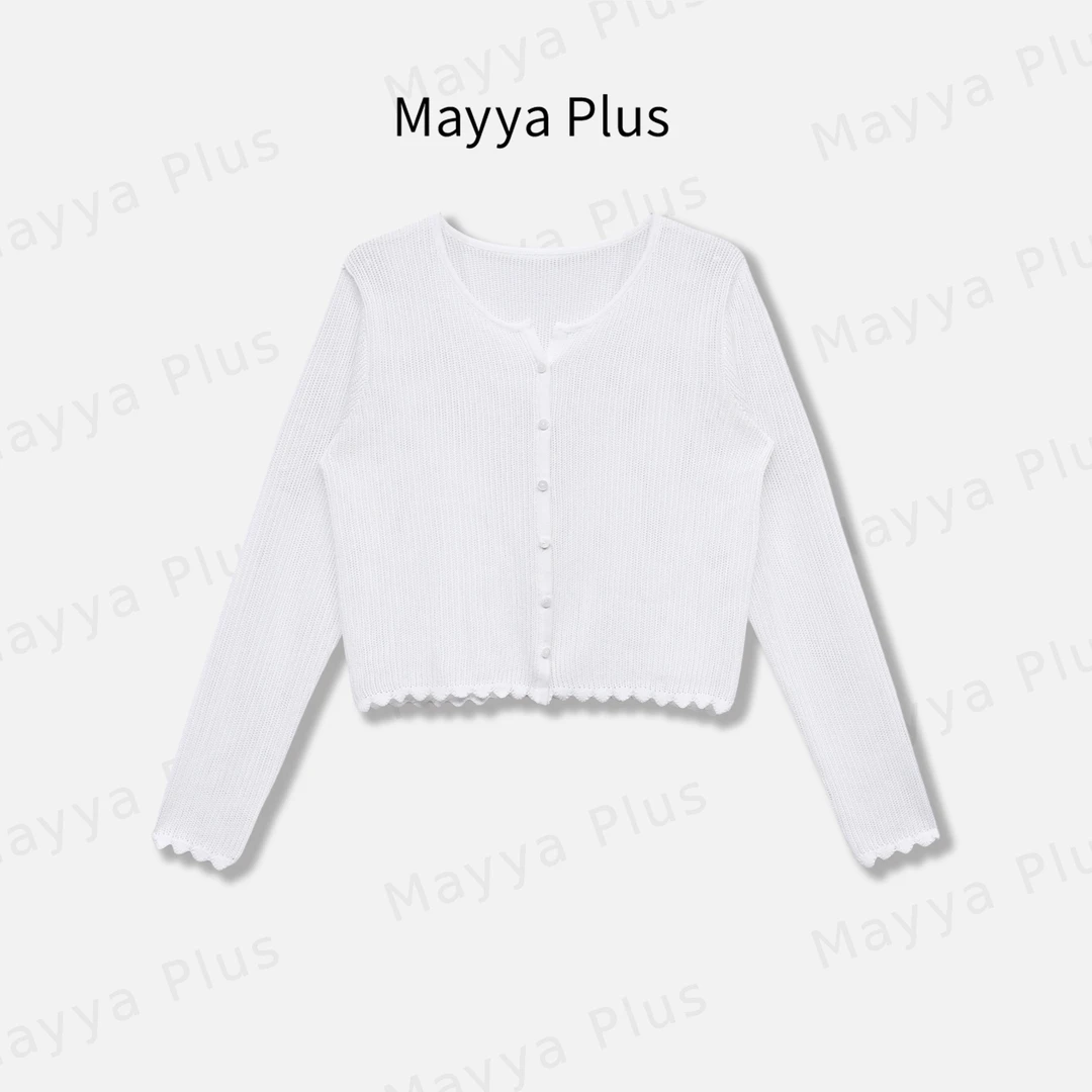【夏日集】Mayya Plus麦芽定制法式针织开衫时尚修身上衣女32526808