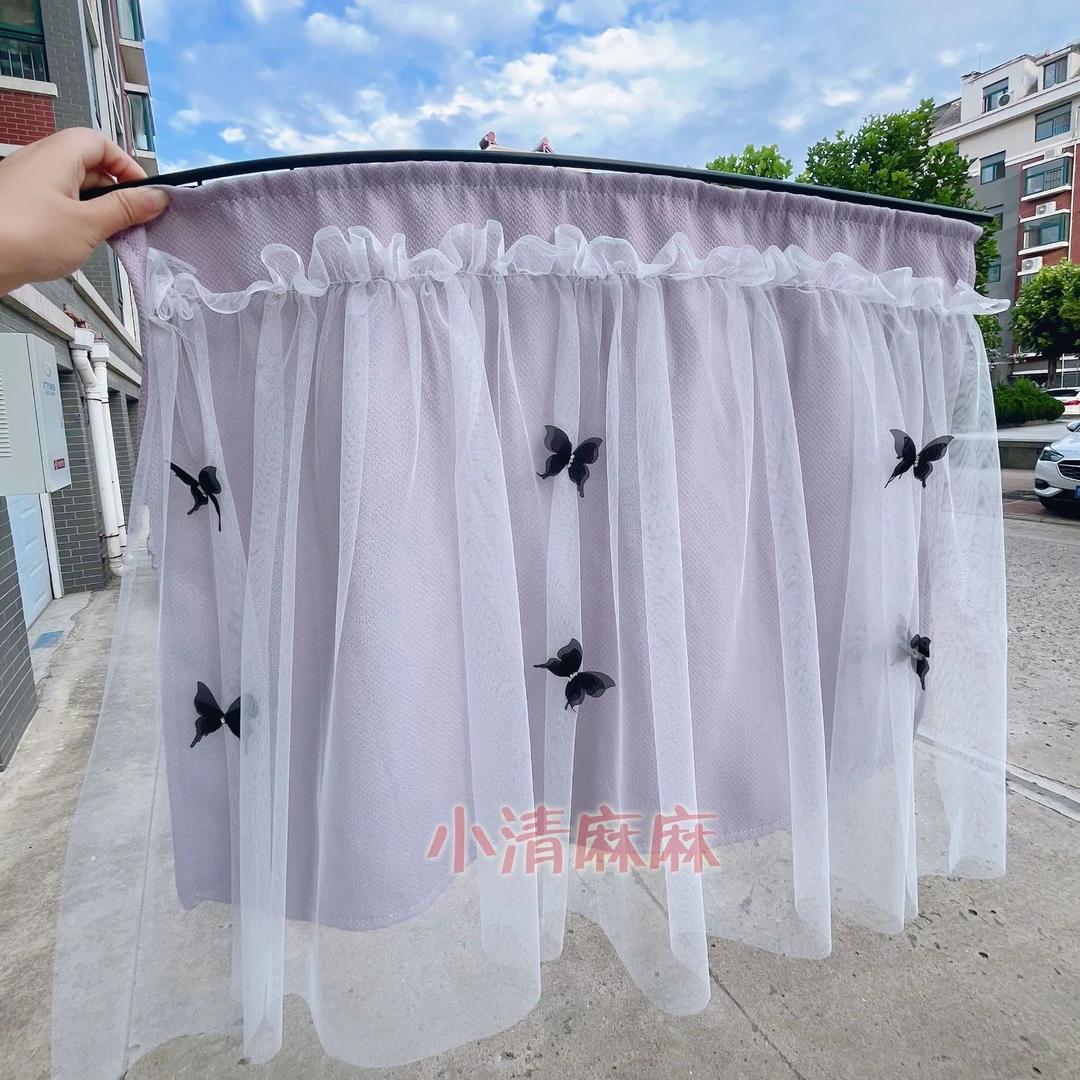 新款黑蝴蝶短帘盛昊f3plus全封闭四门三轮车GL8遮光米粒e01装饰帘