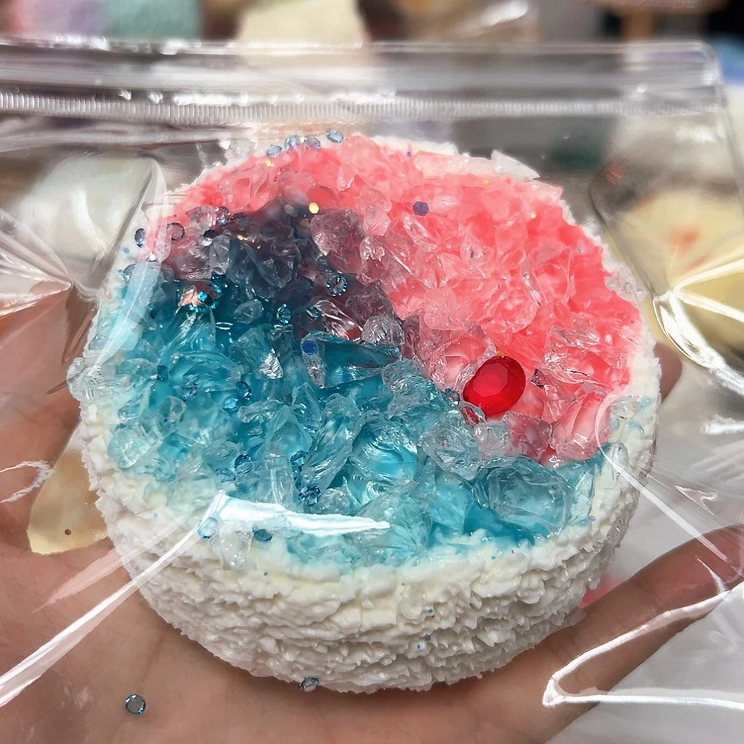硅胶碎冰大号红蓝圆吐司290g