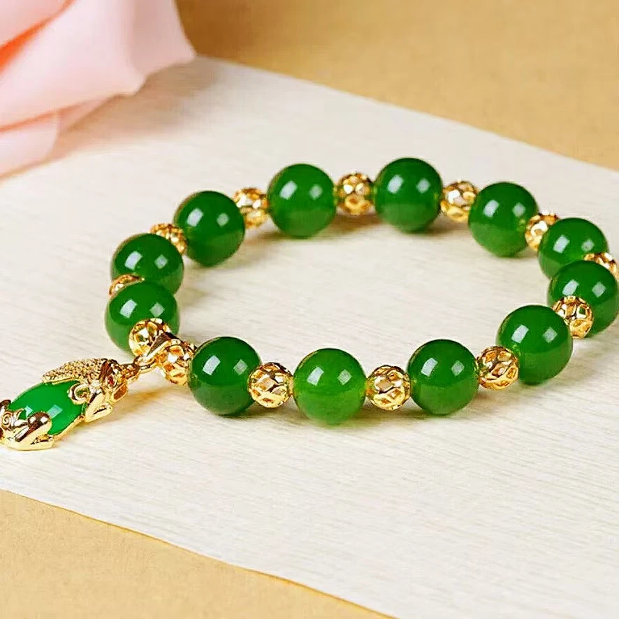 C178气质精美绿色貔貅绿色女百搭千金风饰品国风无礼盒