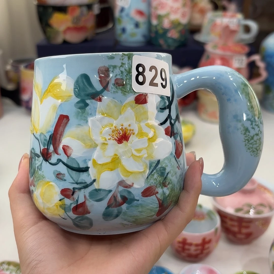 景德镇手绘高温釉下彩陶瓷茶具