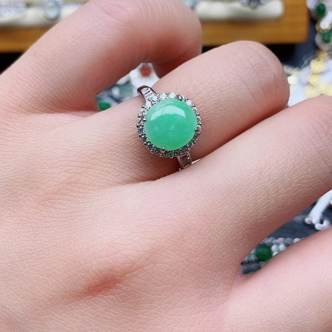 银S925镶嵌戒指翡翠