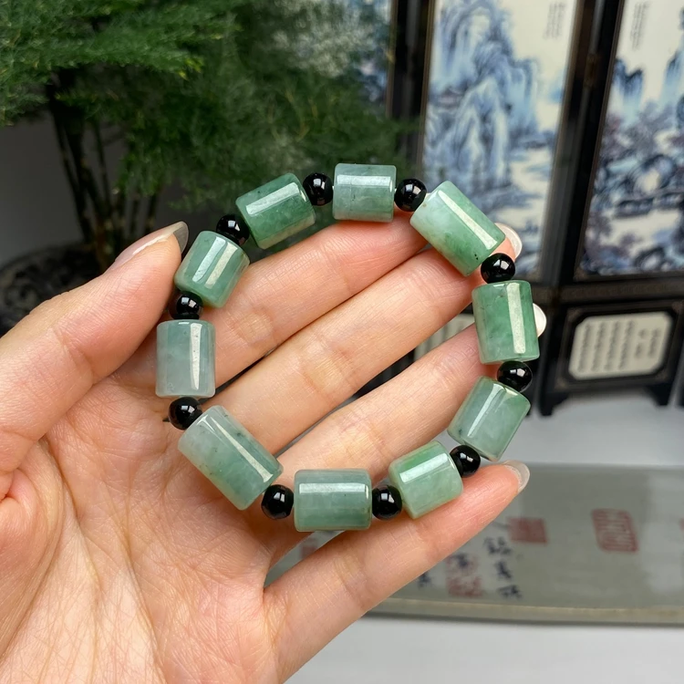 飘哦路路通手串 天然翡翠A货
