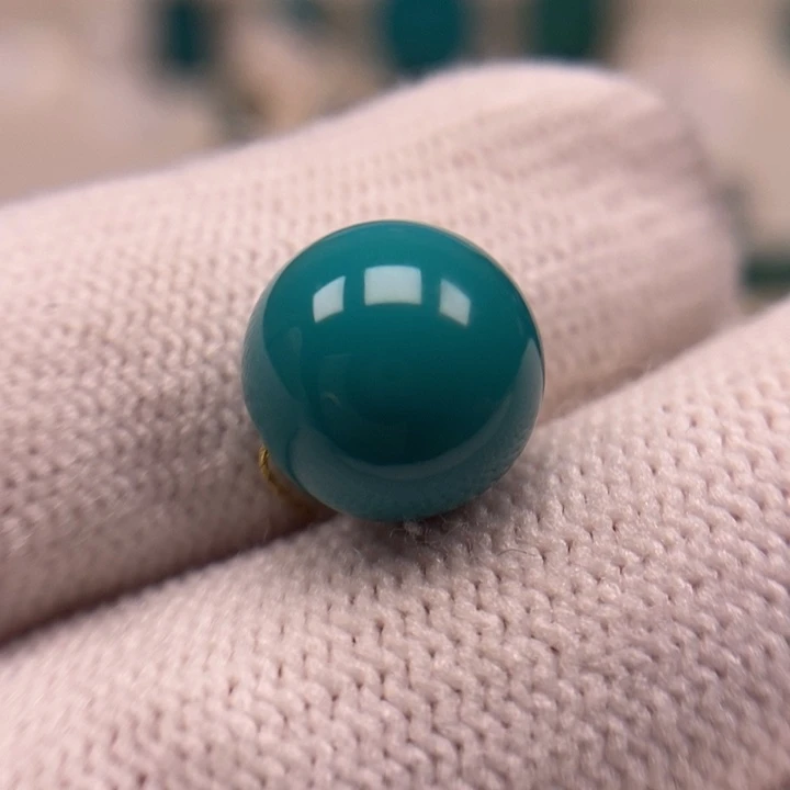 未镶嵌绿松石珠宝奇石圆珠10.5mmA999