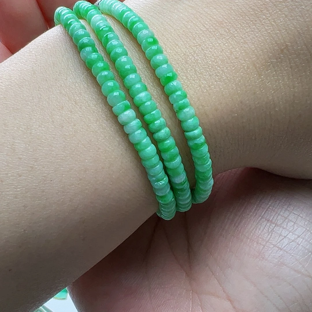 翡翠颈饰未镶嵌天然缅甸A货翡翠