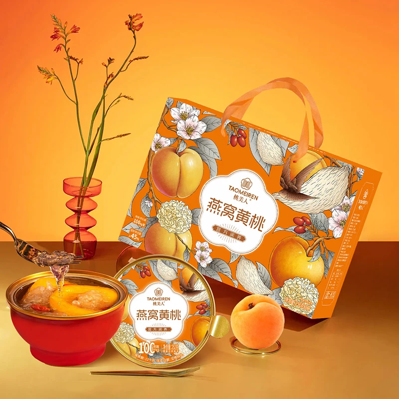桃美人燕窝黄桃252g*6碗礼盒砀山黄桃罐头新鲜黄桃水果罐头礼盒装
