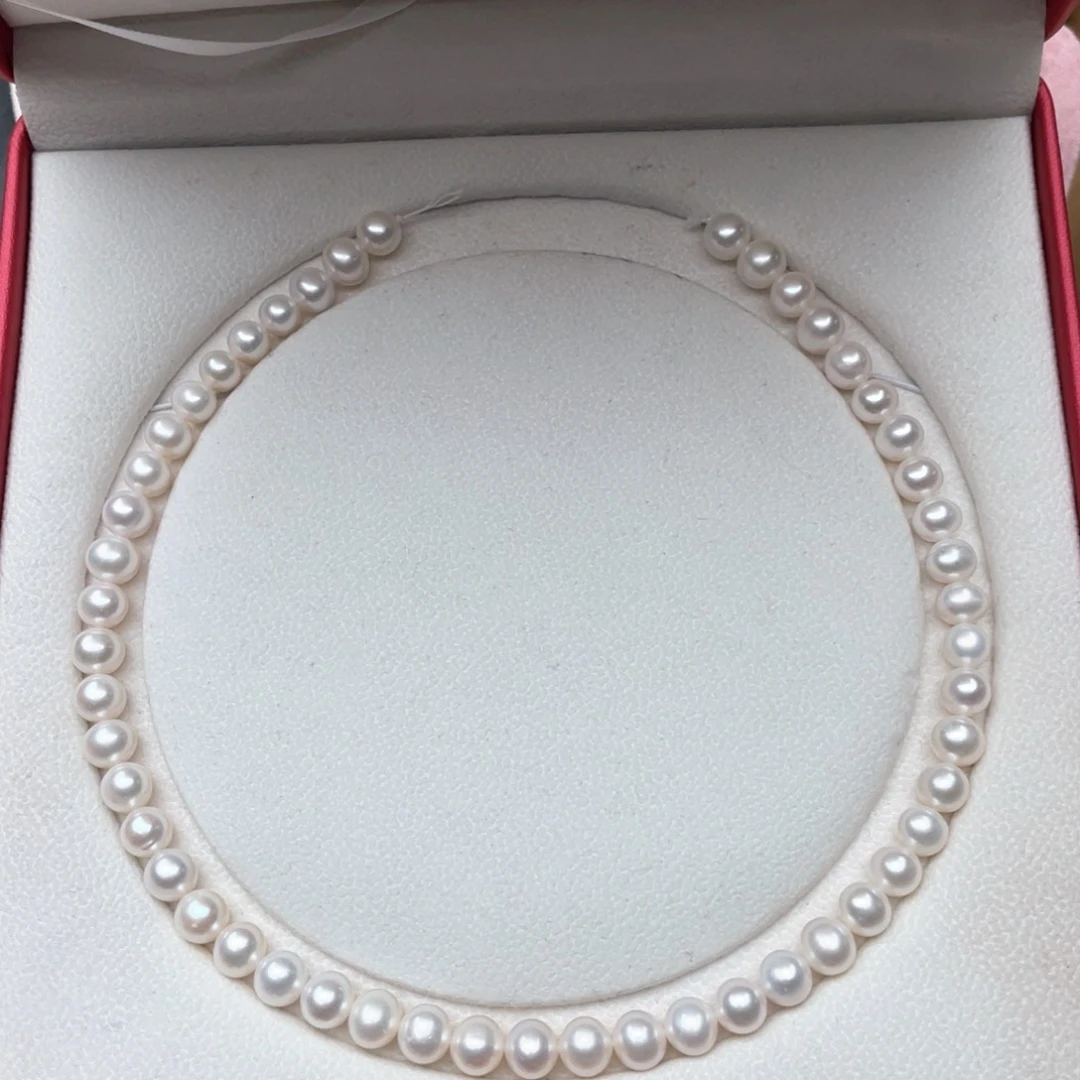 淡水珍珠颈饰银S925镶嵌8-9mm