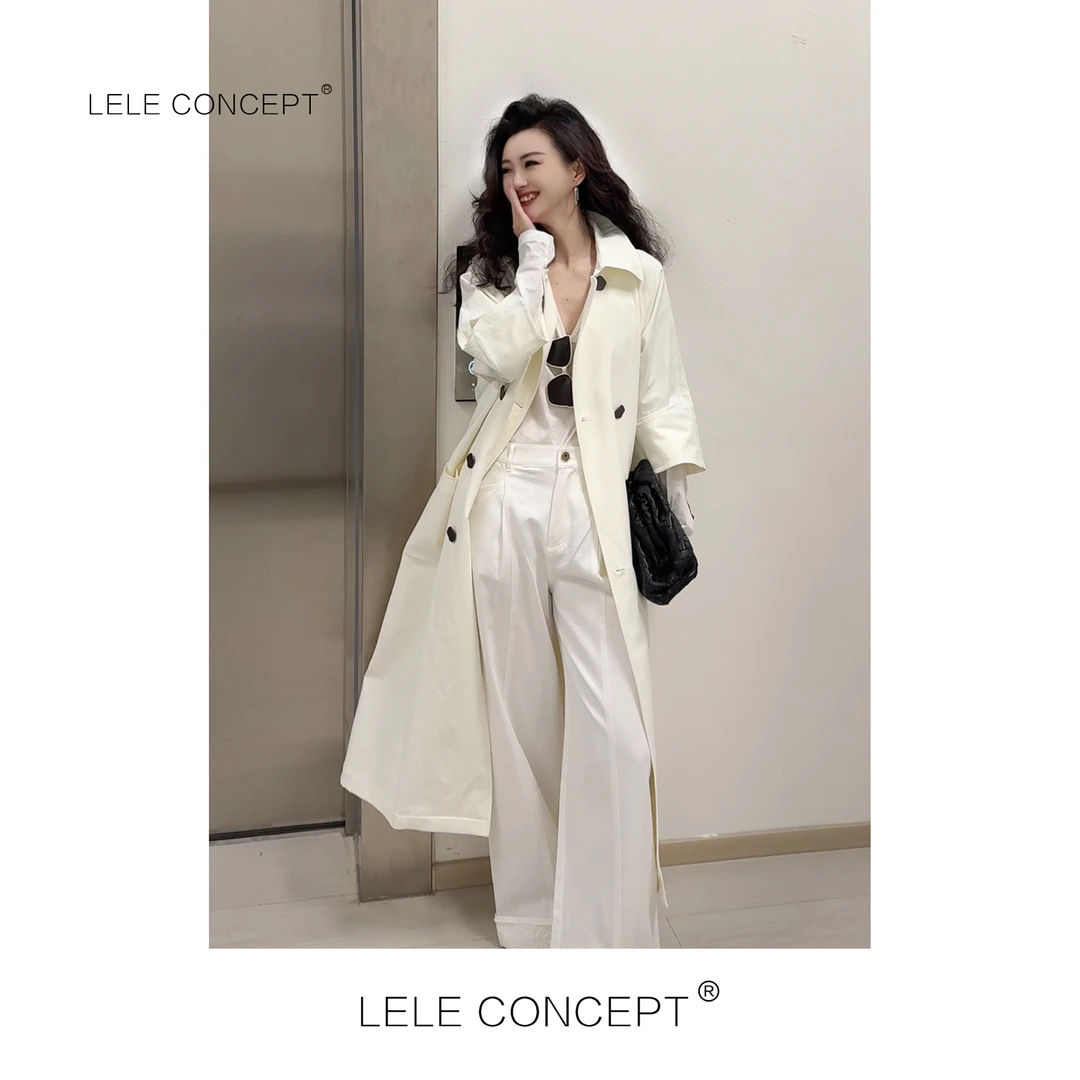 LELE CONCEPT｜【如一】后腰带半袖风衣走秀长款气质外套Y0501