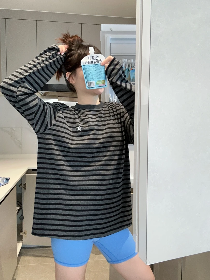 SEVENFUOO-【条纹长袖】小星星